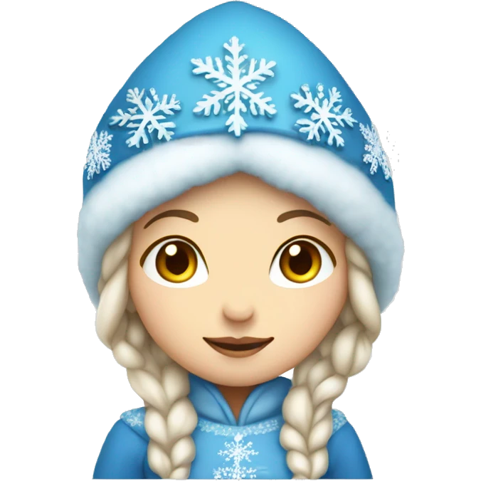 Snow Maiden girl in a blue dress lush warm and kokoshnik emoji