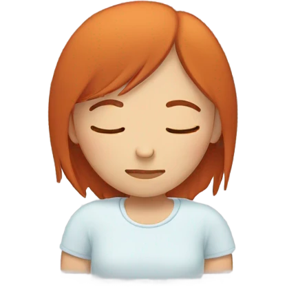 Redhead straight hair sleeping sleeping emoji
