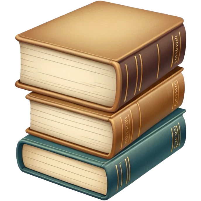 Stack of books with beige gradient colors emoji