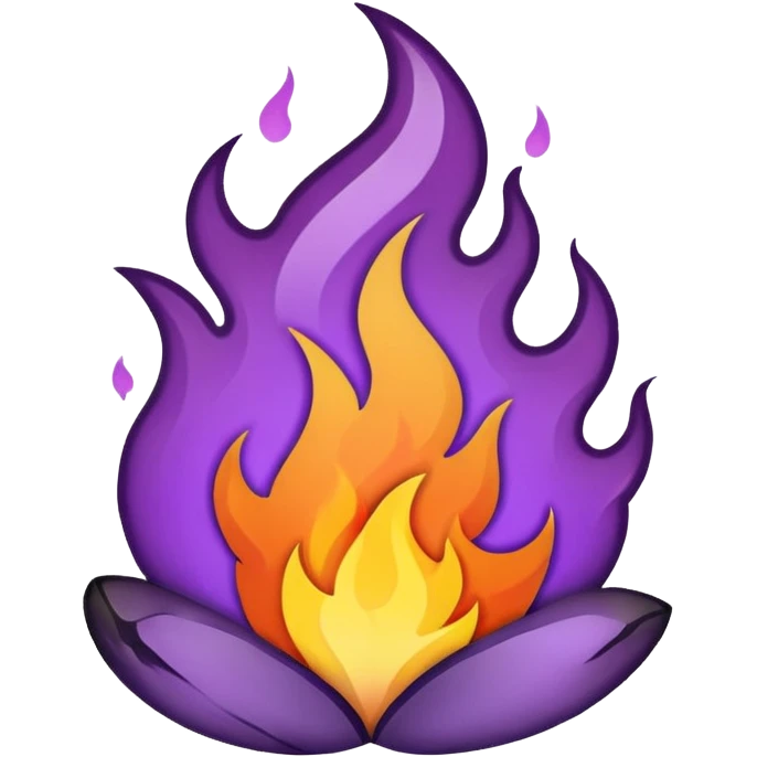 plain purple no orange color fire emoji