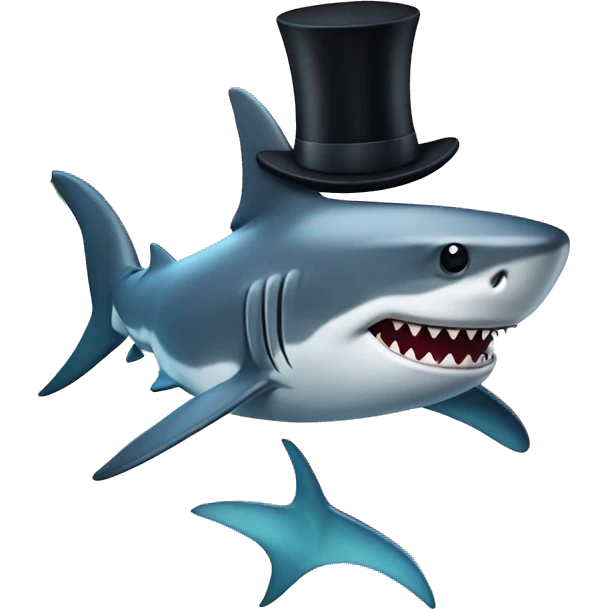 Shark with top hat  emoji