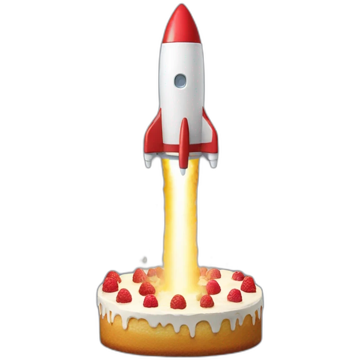"herisson" cake riding a rocket emoji