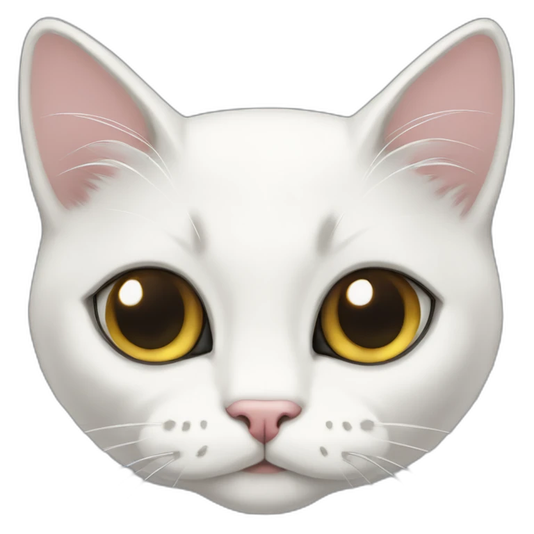 flat shaded white cat o emoji