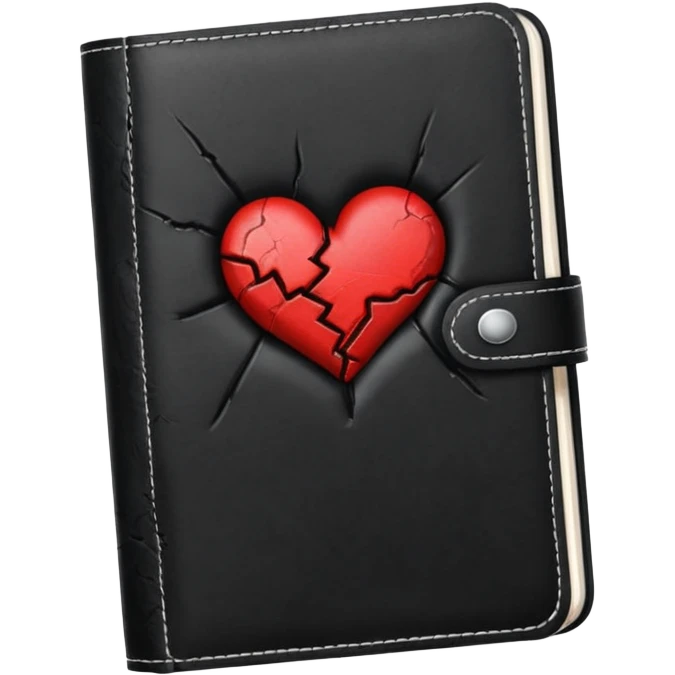 emo diary with a broken heart on the cover emoji