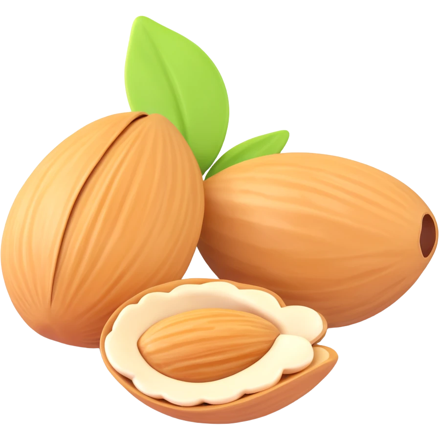 almond with shell, realistic emoji