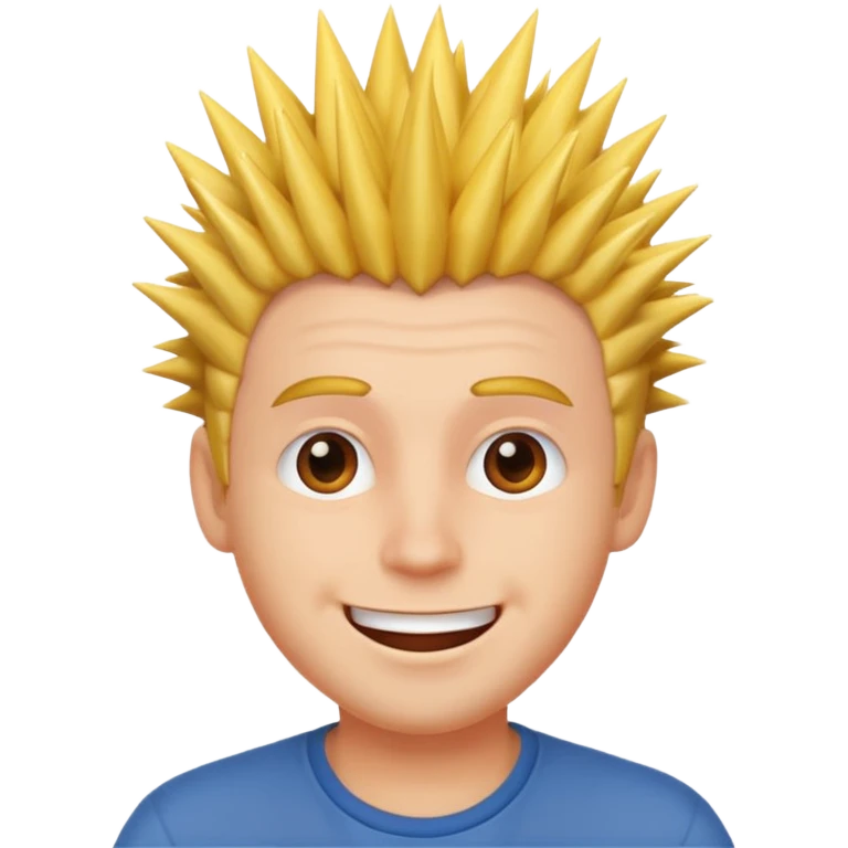 fat spiky haired happy man emoji