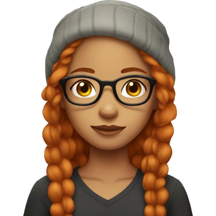 Cute girl with piercings and ginger hair wearing glasses  emoji