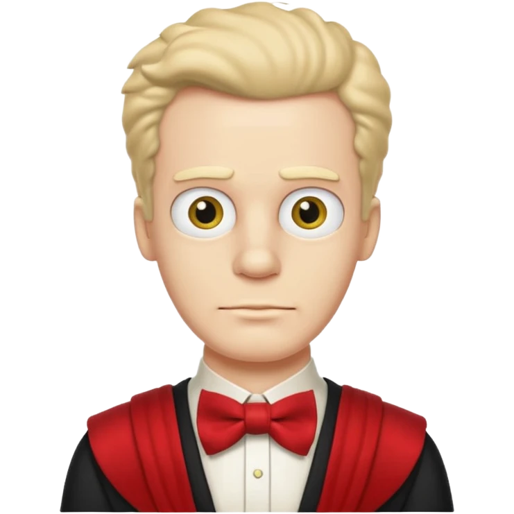 simpson guy, wearing Roman royal ancient custome, red bow tie emoji