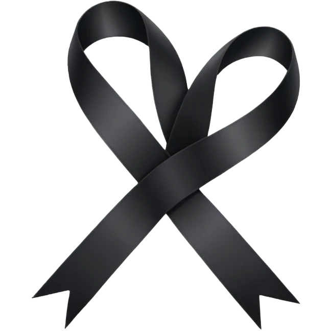 black THIN ribbon  emoji