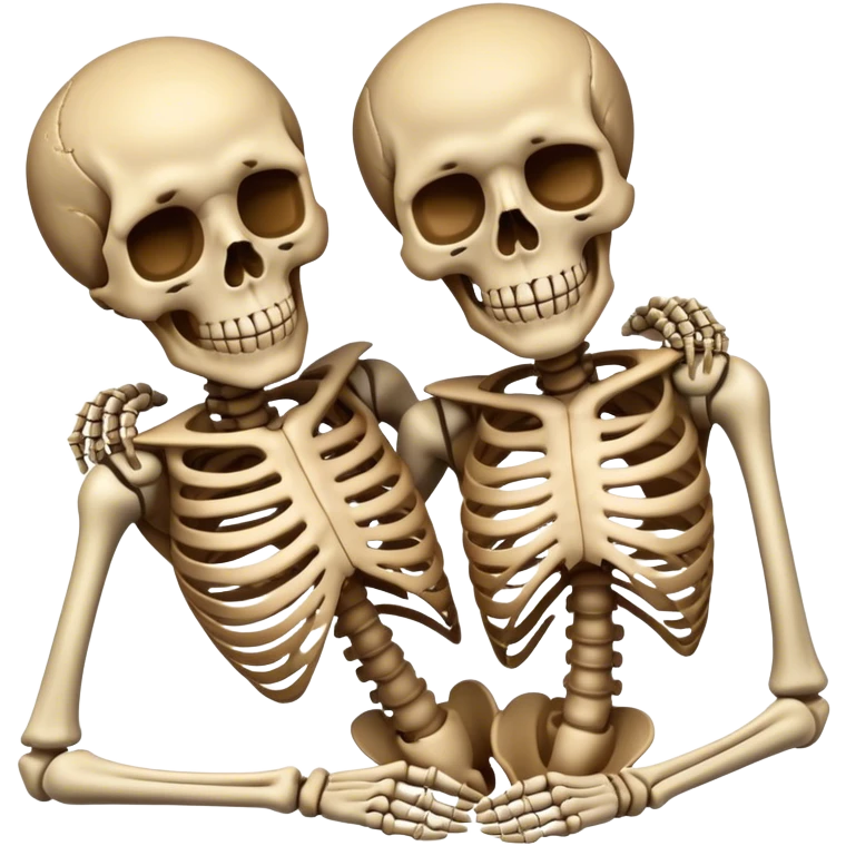 Couple skeletons laying together  emoji