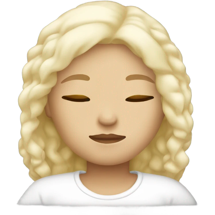 Blonde girl sleeping in white chlothes emoji