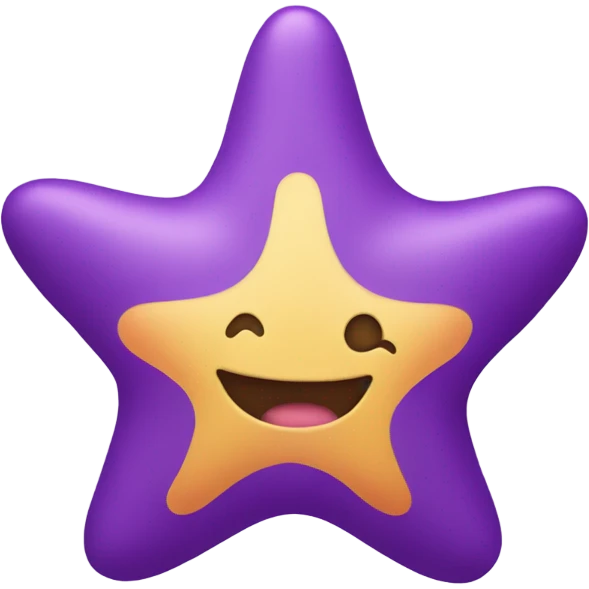 a starfish in purple shorts with a smiley face emoji