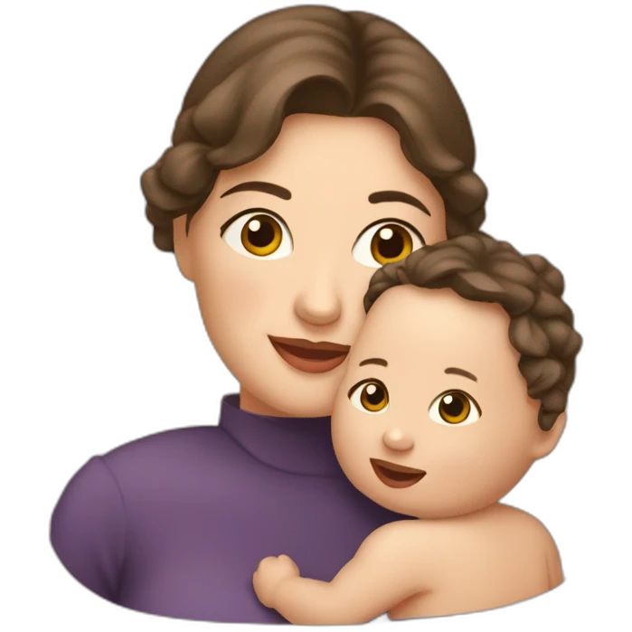 Femme française et son bébé emoji