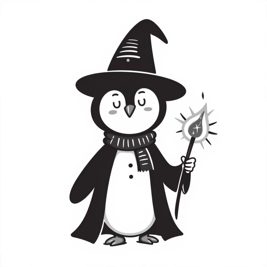 Penguin Wizard emoji