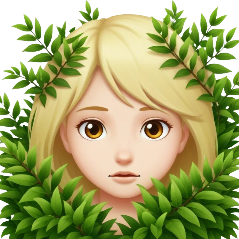 Girl hiding in a bush emoji