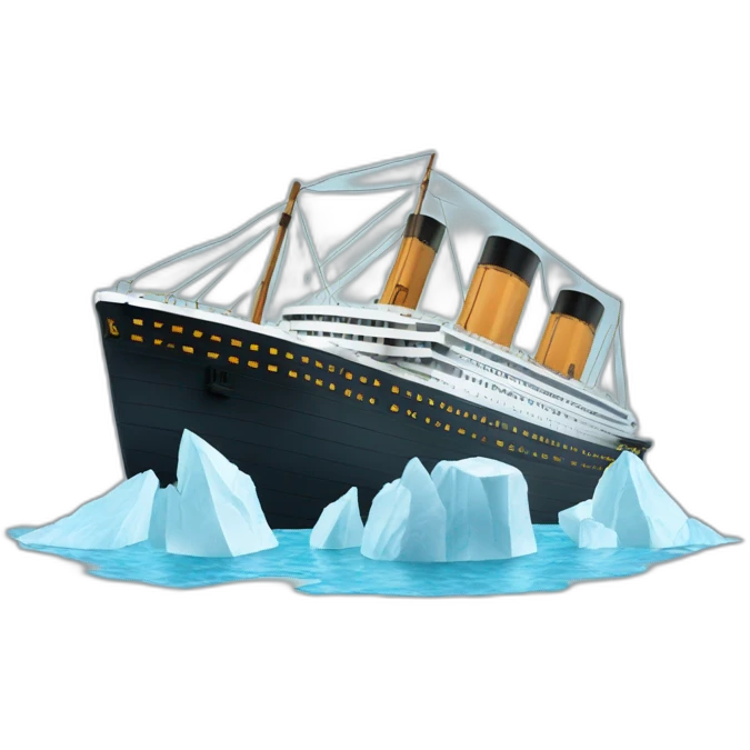 titanic sinking with iceberg emoji
