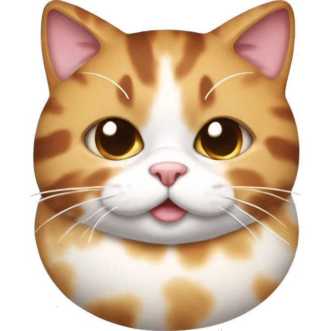 Realistic Fat calico cat with sundae emoji