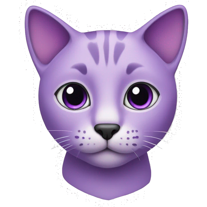 Purple cat with black eyes  emoji