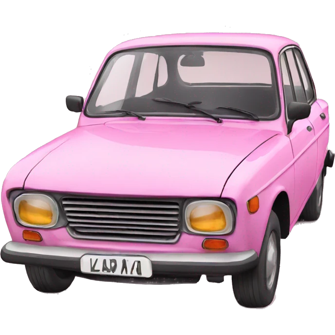 pink old car Lada emoji