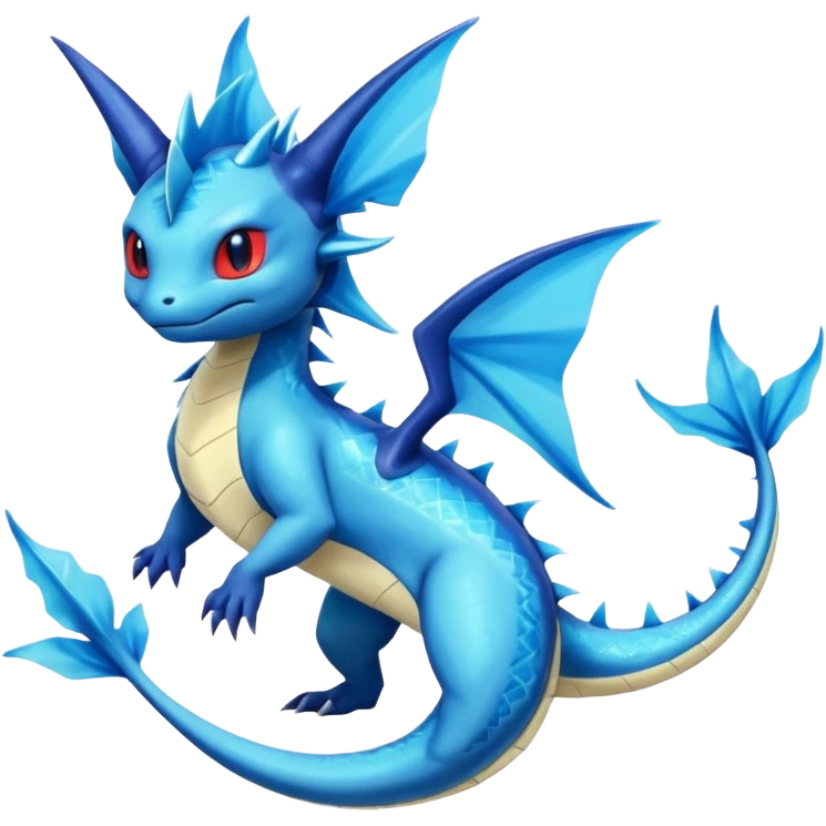 Salandit-Vaporeon-Salamence-hybrid-fusion (full body) emoji