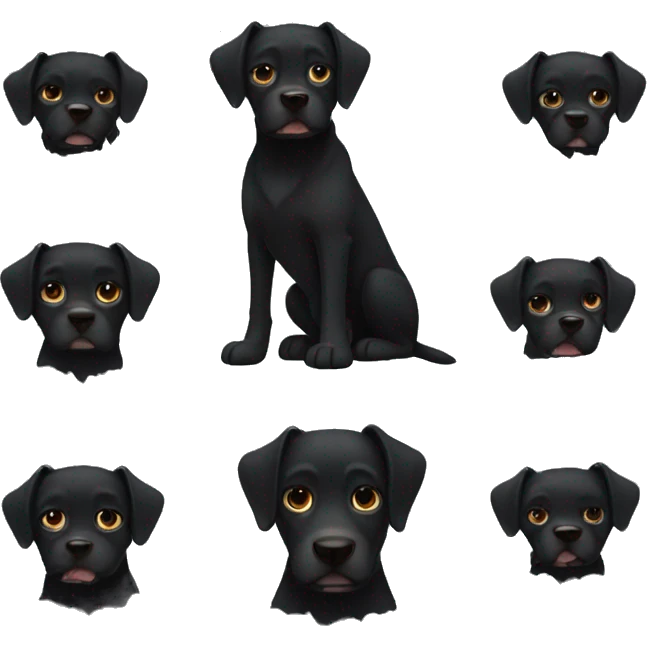 Dark dog   emoji
