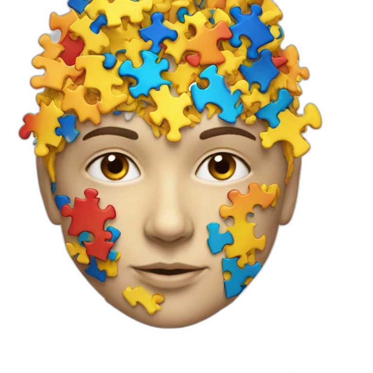 Sol made of puzzle parts autism colours emoji