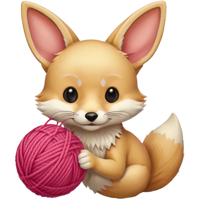 fennec playing with yarn ball  emoji