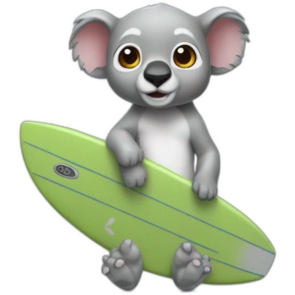 Koalabär mit Surfbrett emoji