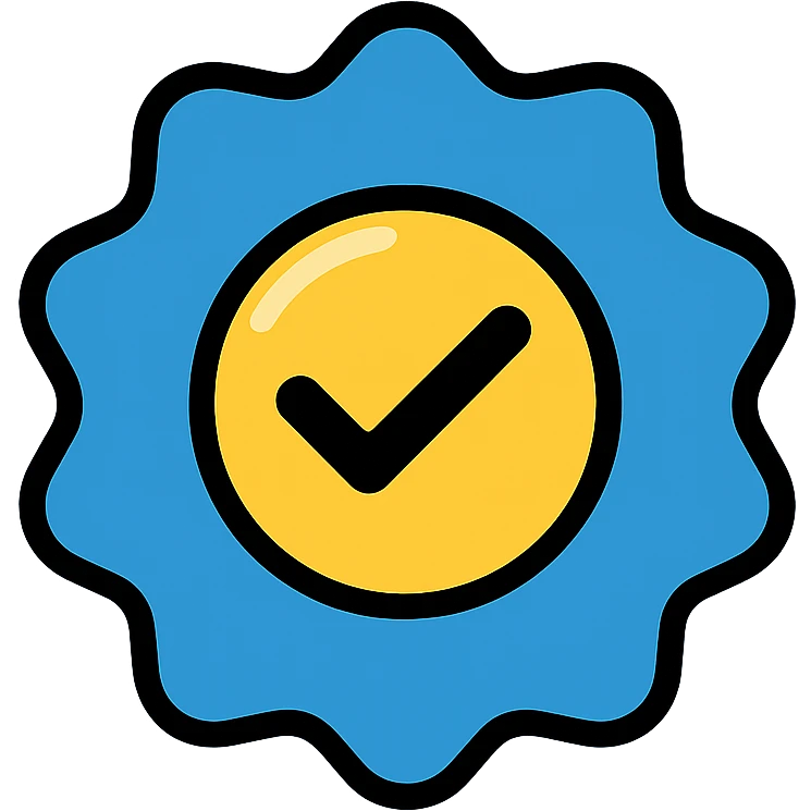 Instagram blue tick badge, glossy and official color icon emoji