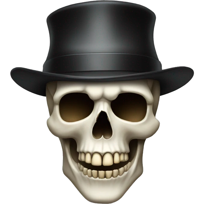 skull with black hat and cigrate emoji