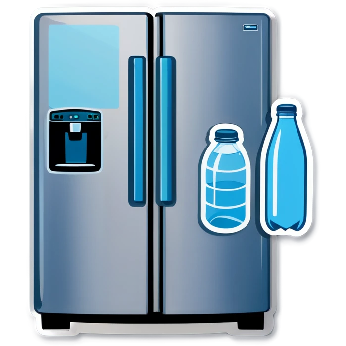 Fridge with water bottles  emoji