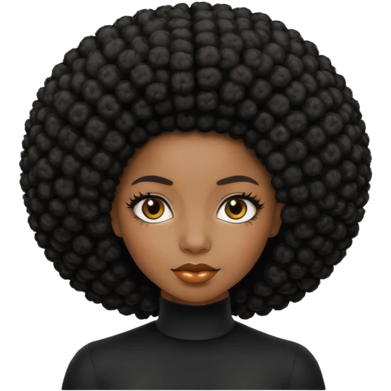 black girl with afro emoji