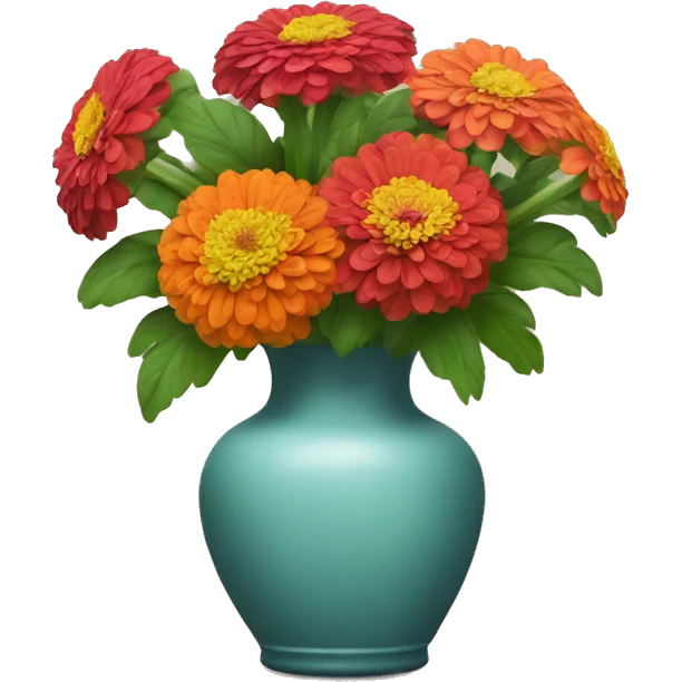 Zinnias in a vase emoji