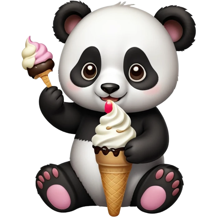 Panda eating ice cream emoji