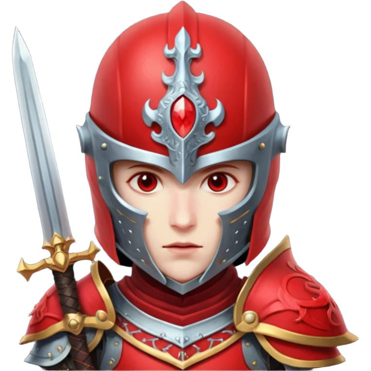 mystic knight with full face helmet and has he has red eldricth powers emoji