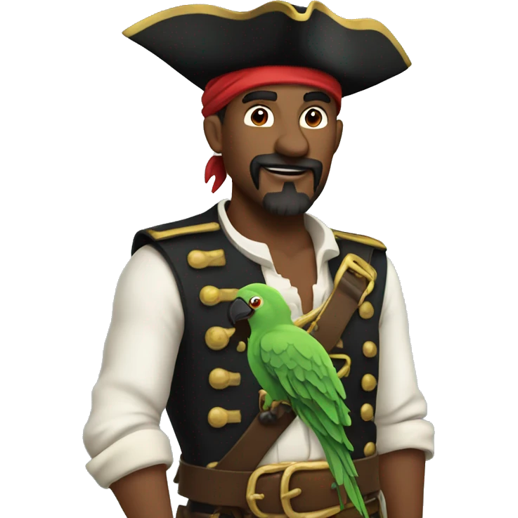 Pirate with parrot on shoulder emoji