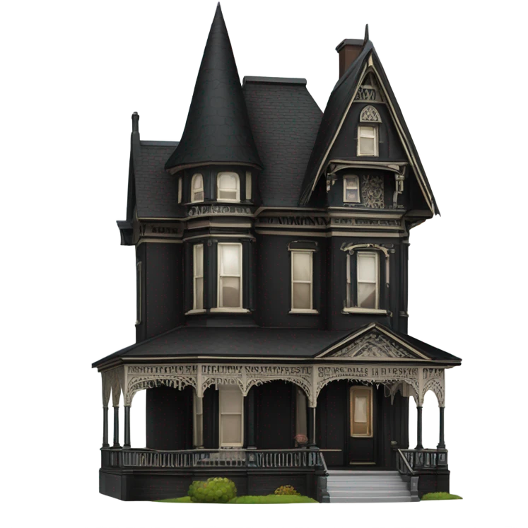 Black Victorian house  emoji