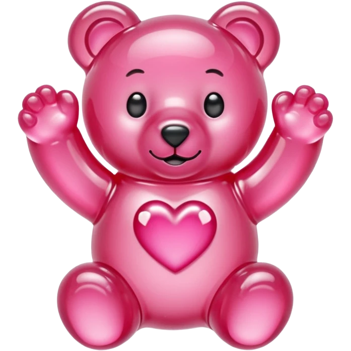 transparent pink gummy bear tender heart glitters pink emoji