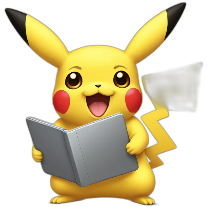 pikachu with ipad emoji