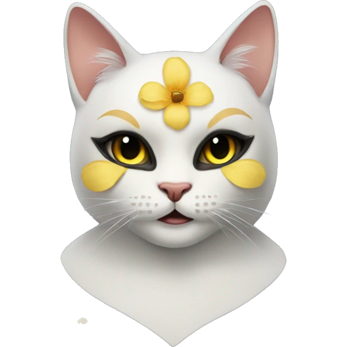 Nevsky masquerade cat with a flower emoji