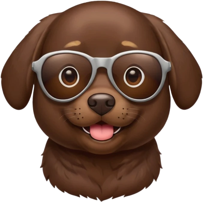 Small chocolate lab wearing sunglasses emoji