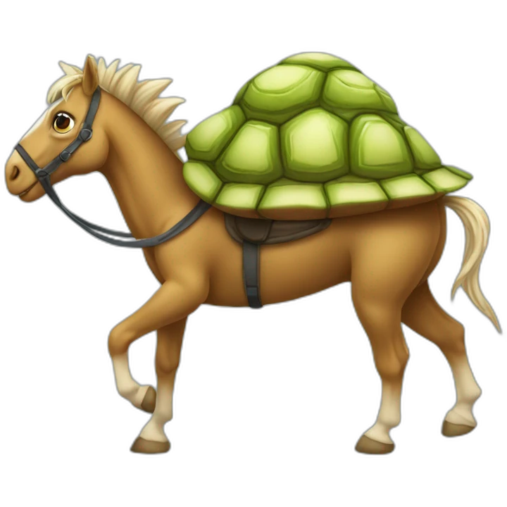 Cheval sur une tortue emoji