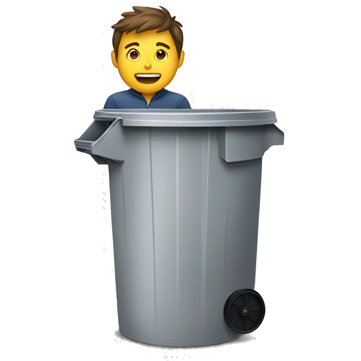 man in a dustbin emoji
