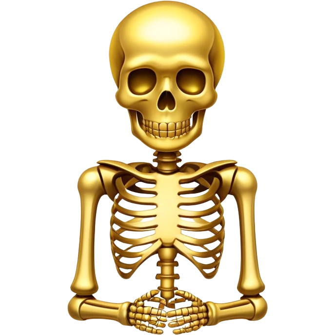 Skeleton made out of gold emoji