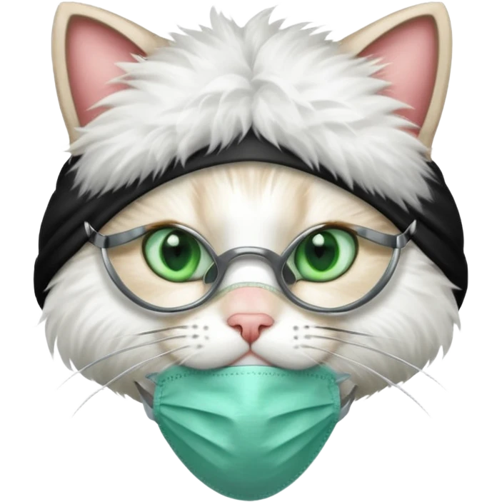 doctor cat, surgical mask emoji