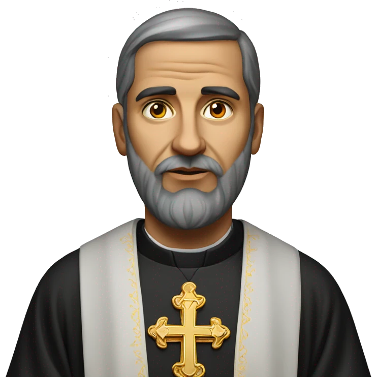 Eastern Orthodox Christian priest photorealistic serious emoji