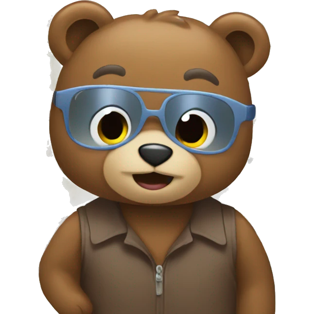 Cute bear grocery shopping  emoji