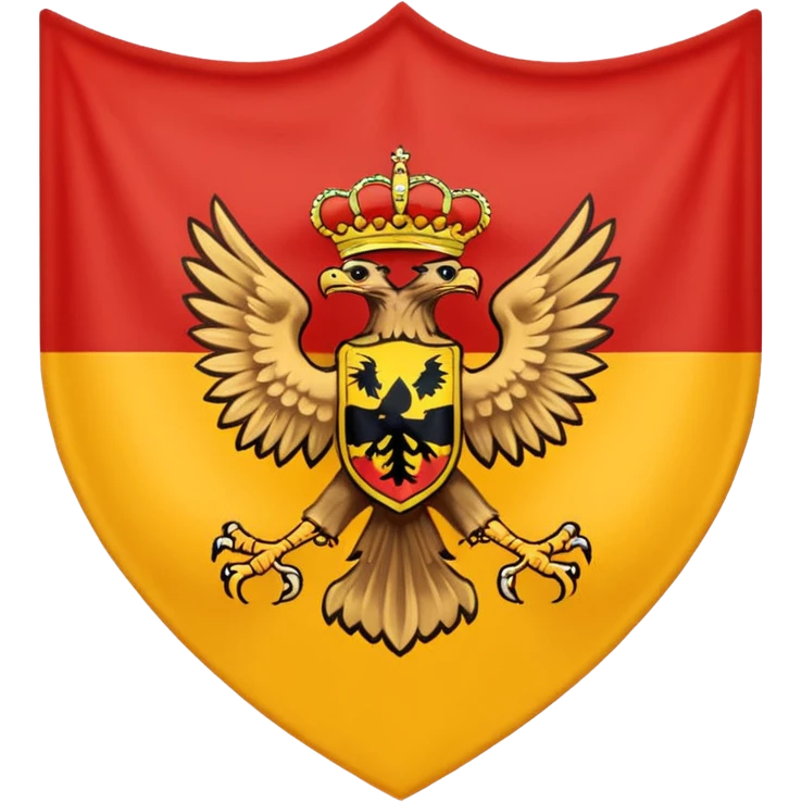 Bandera de españa con un águila marrón en el escudo emoji