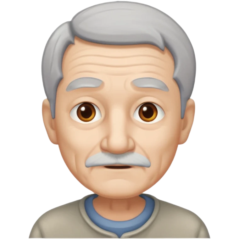 old man white neutral face emoji