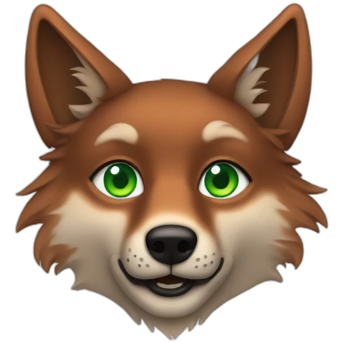 Copper Wolf with green eyes emoji